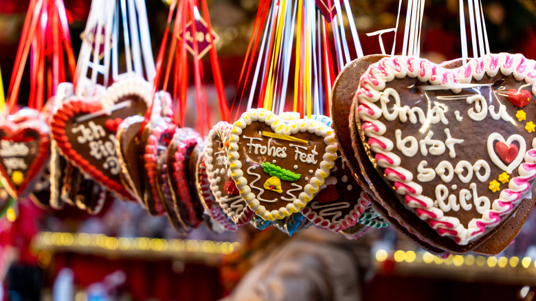 Decorative gingerbread at a German Christmas market