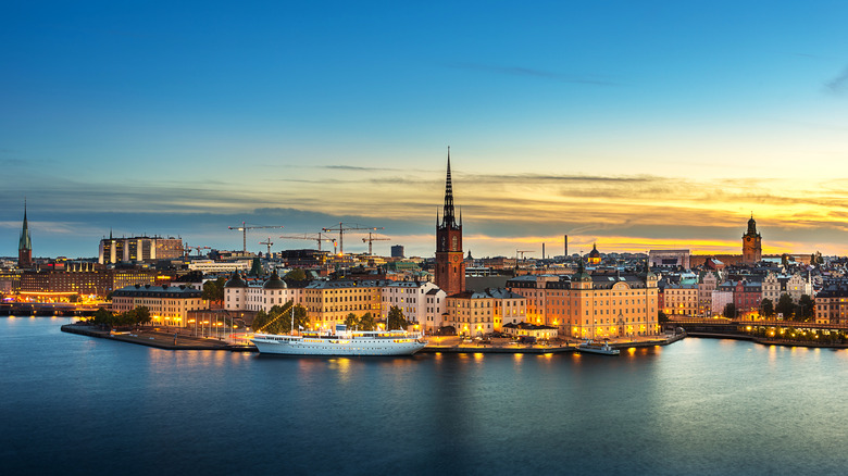 Stockholm skyline at twilight