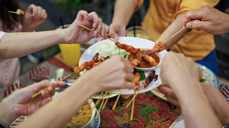 Enjoying street food in Georgetown, Penang.