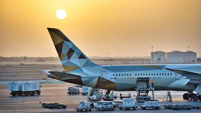 A Etihad Airways Boeing 787 Dreamliner in Abu Dhabi