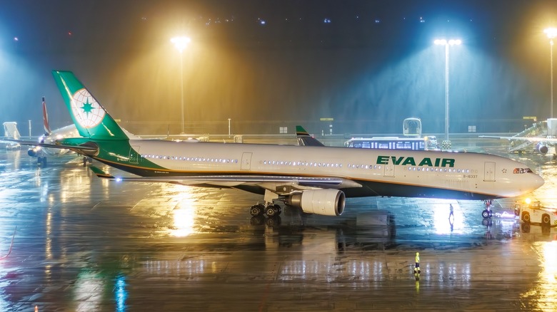 An Eva Air Airbus A330 at Macao International Airport.