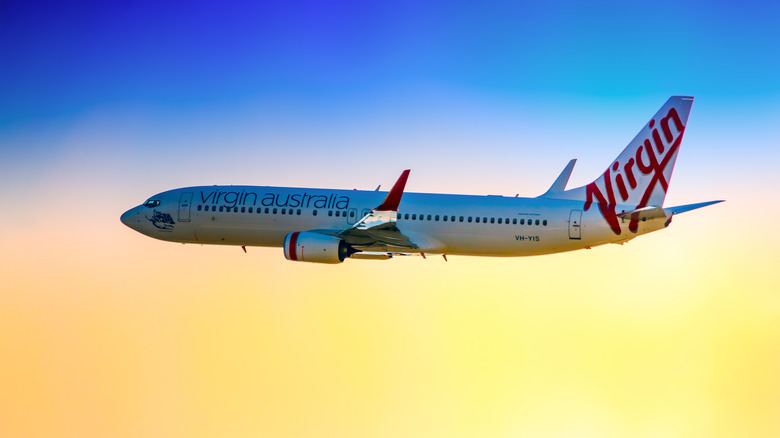 A Virgin Australia Boeing 737-800 taking off from Sydney.