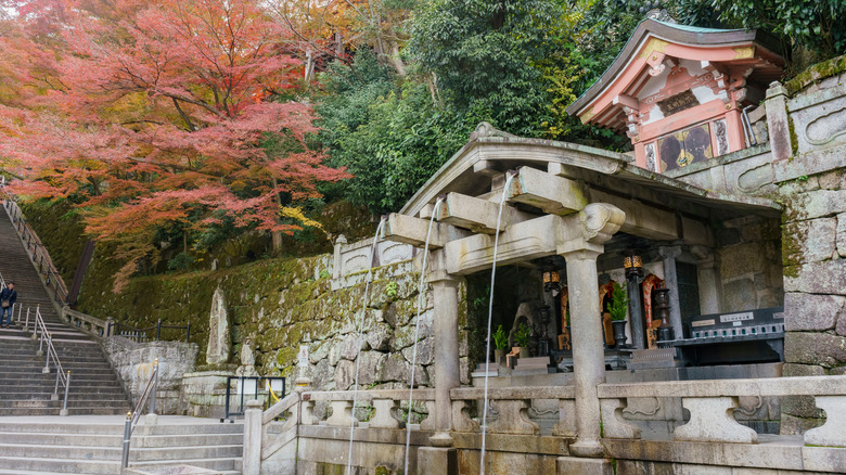 Otowa falls against fall backdrop