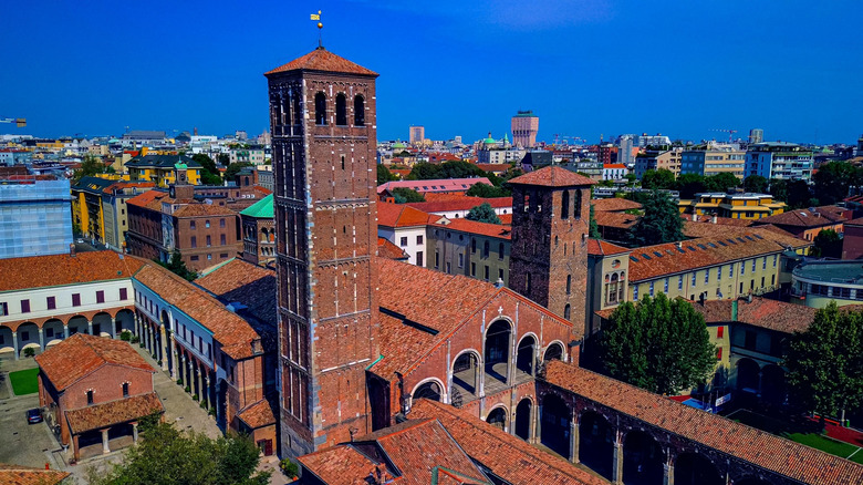 Ariel of the Basilica di Sant'Ambrogio