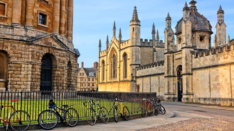 Oxford university at dusk