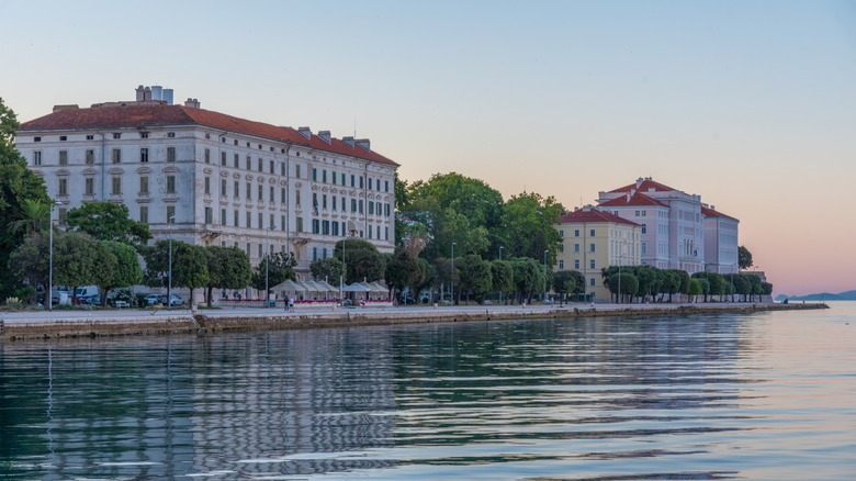 Sunrise over the university of Zadar