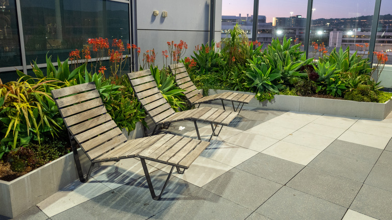 Outdoor seating area at the airport