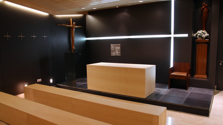 Interior of an airport chapel in Spain