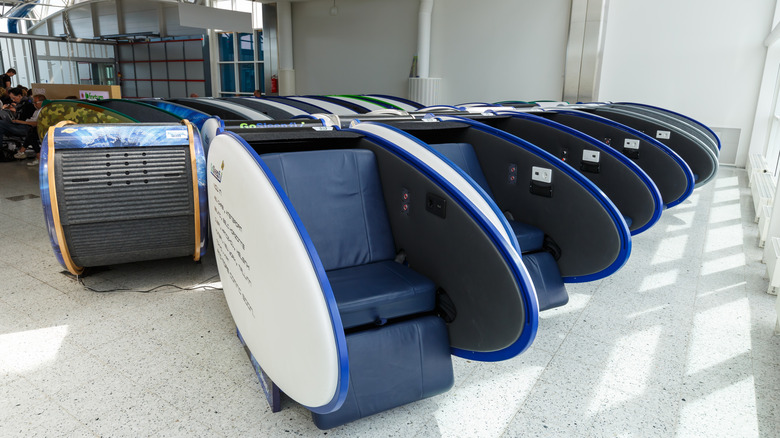 Sleep pods in a European airport