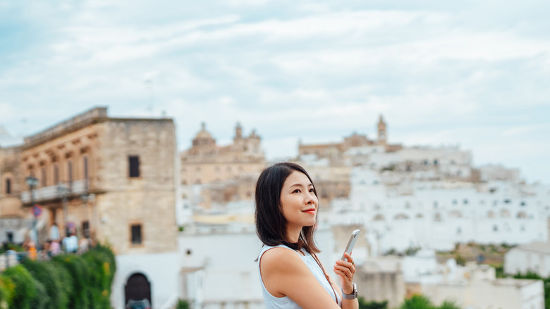 Tourist in Ostuni, Puglia