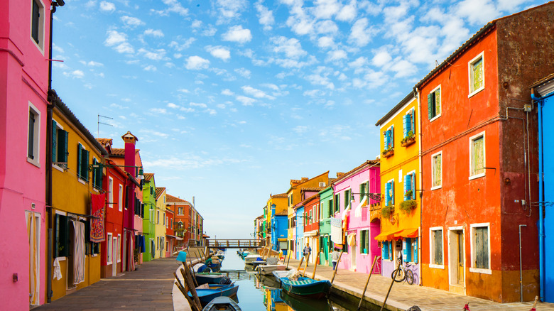 Colorful canal in Burano