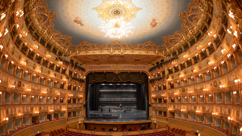 Elegant interior of teatro la fenice