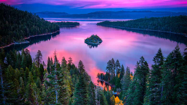 Elevated view of Lake Tahoe, CA