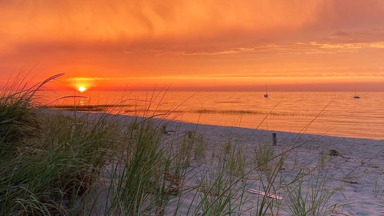 Sunset on Saints Landing Beach, Brewster