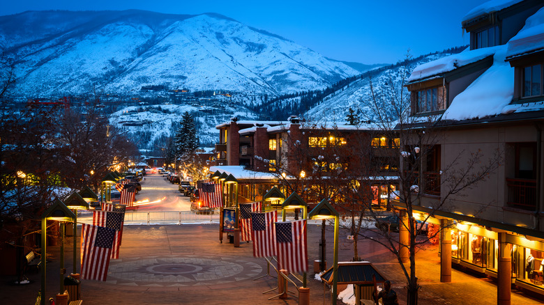 Downtown Aspen at night