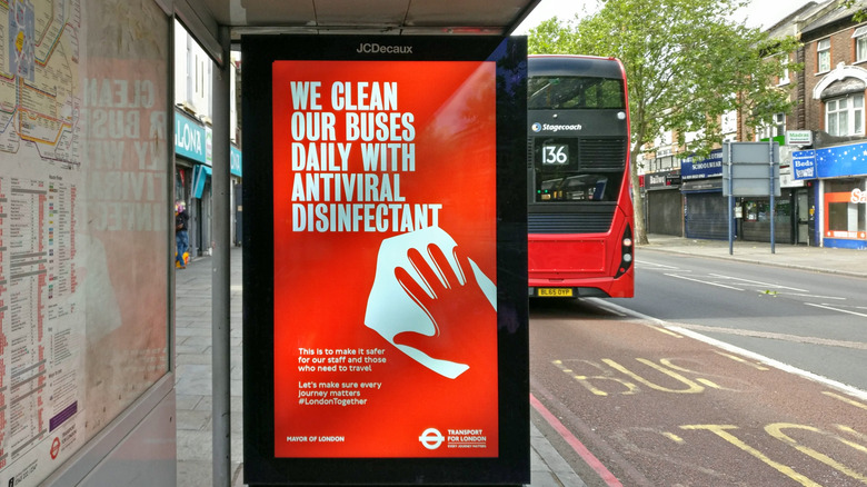 Bus stop ad for public health