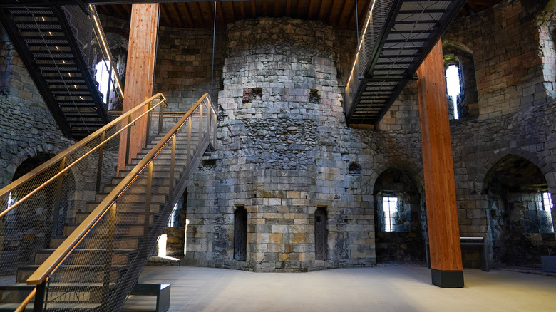 The interior of Clifford's Tower, York, England.