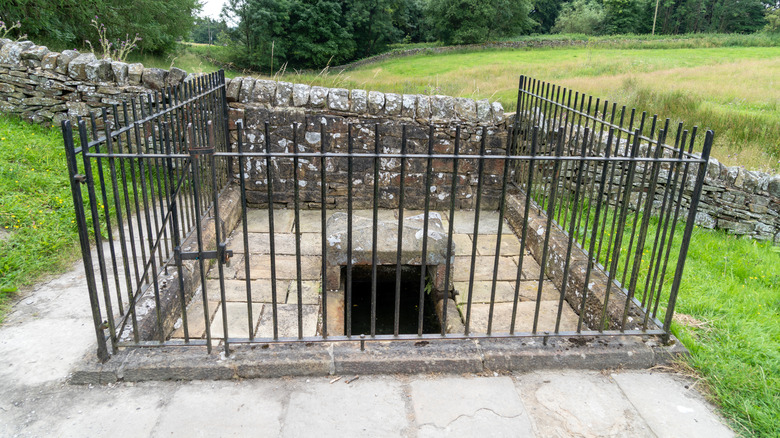 Mompesson's Well in Eyam, Derbyshire, England.