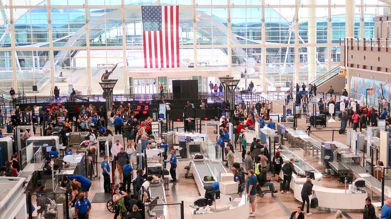 Security lines at airport TSA