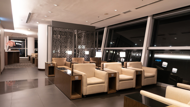 Inside Malaysia Airlines airport lounge