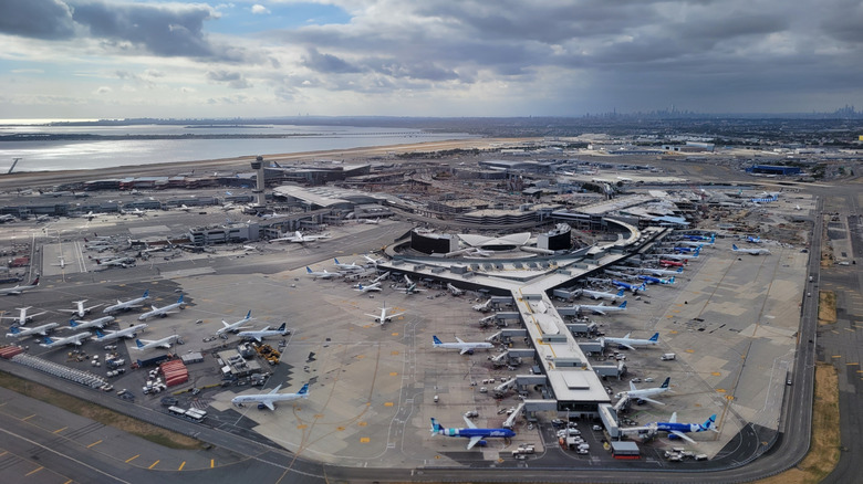 Views over an airport terminal