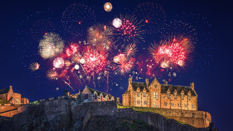 Fireworks over Edinburgh Castle