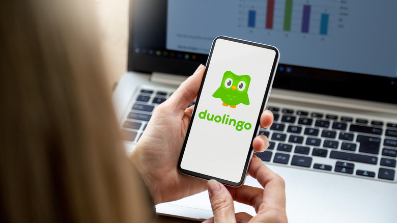 Duolingo app on a phone