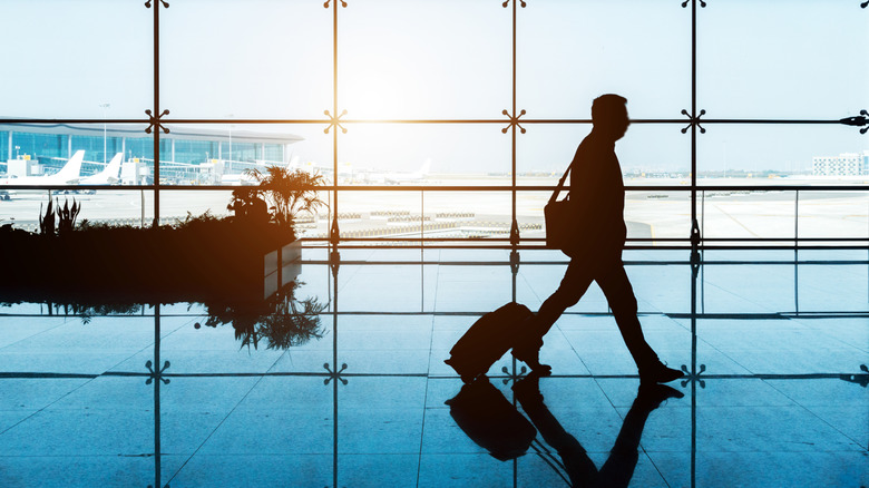 Person walking around airport