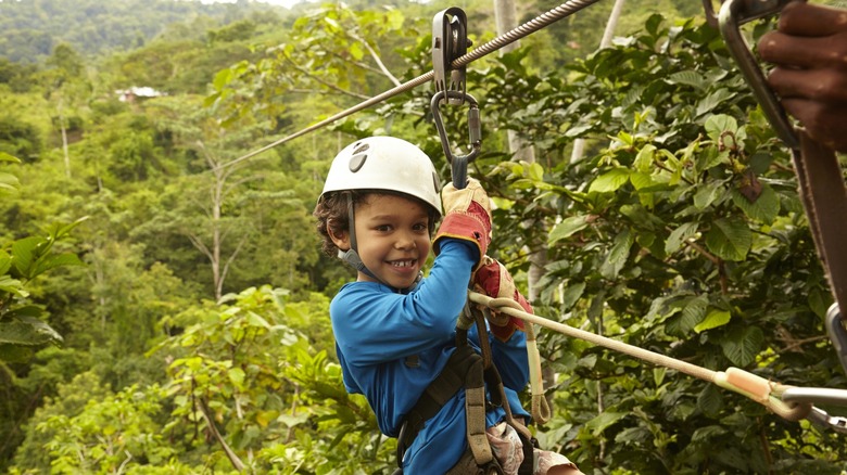 Child on a zipline