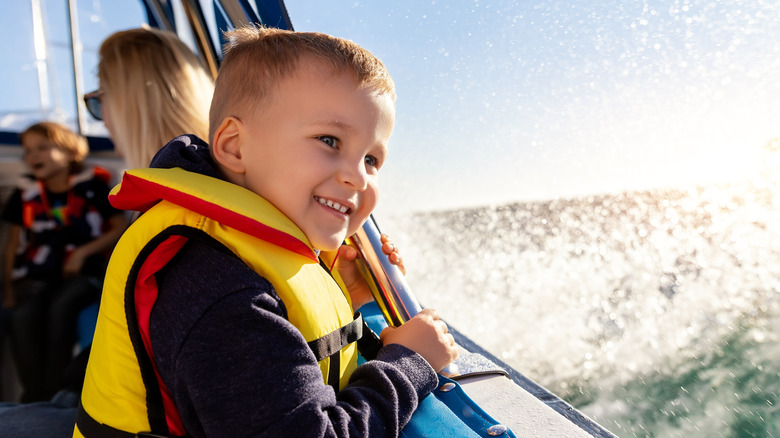 Small boy on a boat