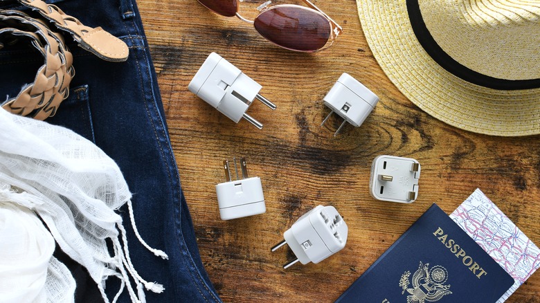 Selection of travel adapters