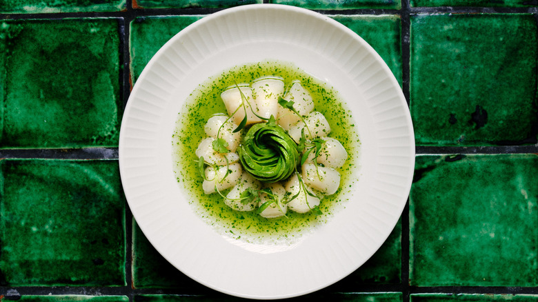 Scallop aguachile at Holbox