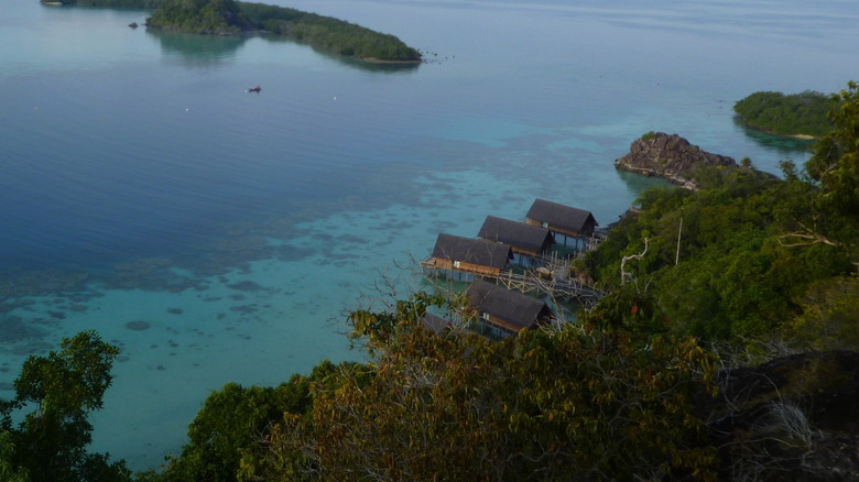 Bawah Reserve bungalows from above