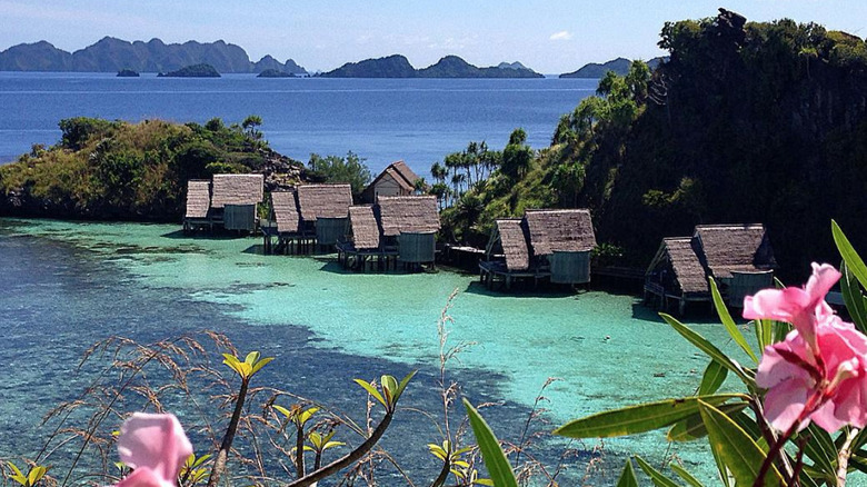 Overwater bungalows at Misool, Indonesia