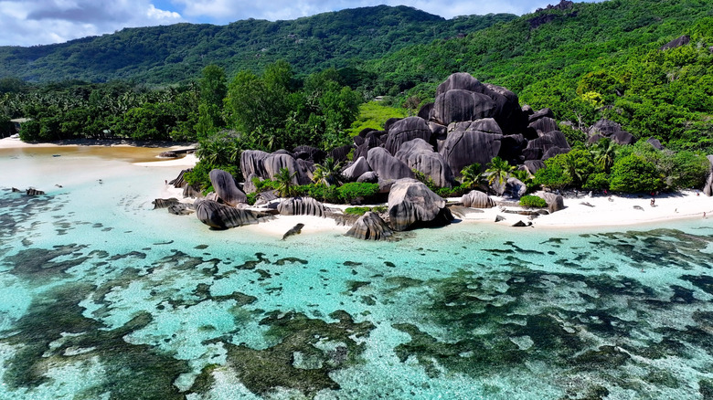 boulders on Seychelles beach