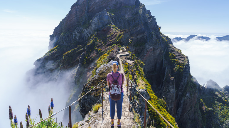 A woman hiking in Madeira