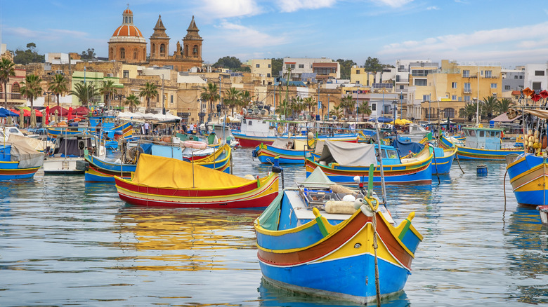 Boats in a Malta harbor