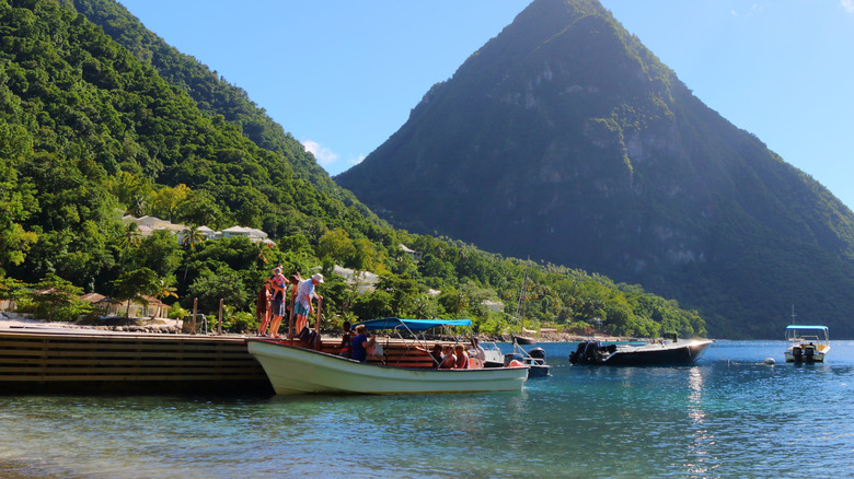 boats at Jalousie Beach