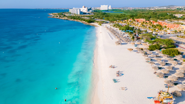 aerial view of Eagle Beach