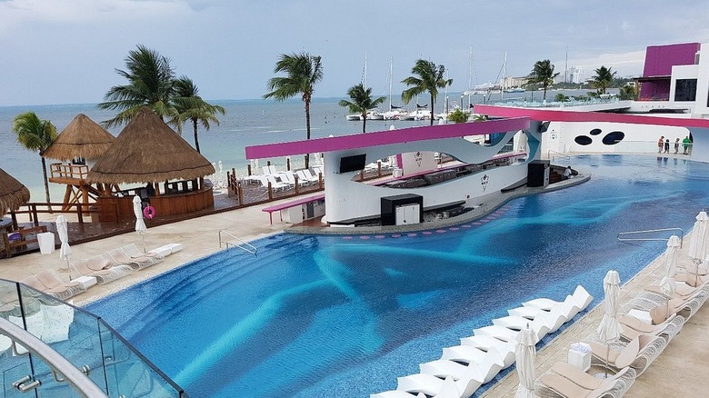 resort pool near ocean