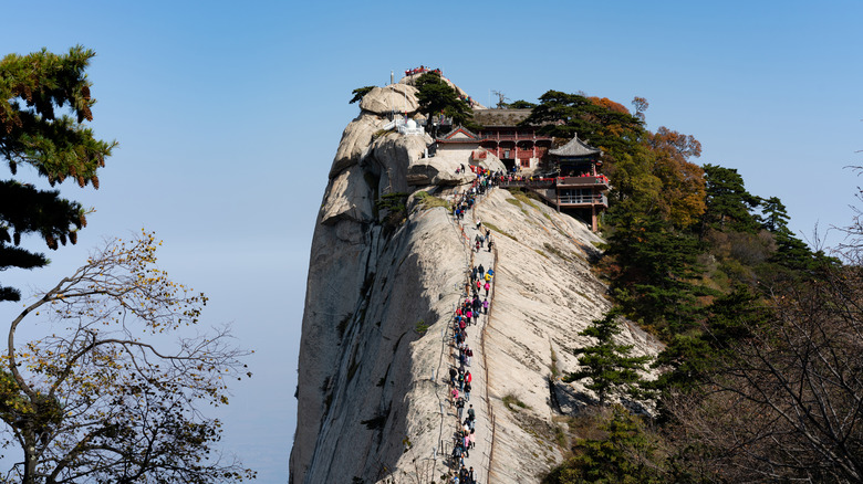 Huashan Teahouse on Mount Huashan in China.