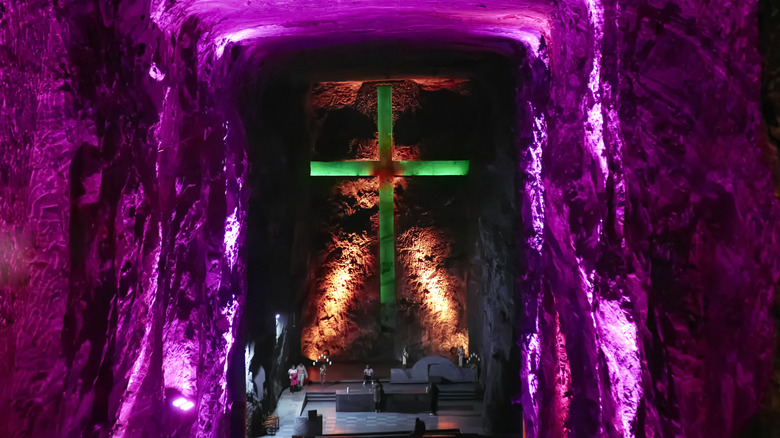 The underground Salt Rock Cathedral in Colombia.