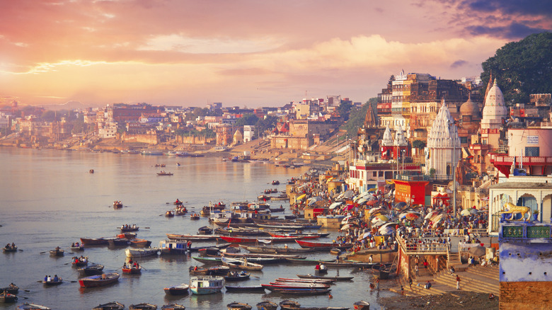 The Holy City of Kashi in India, near the River Ganges.