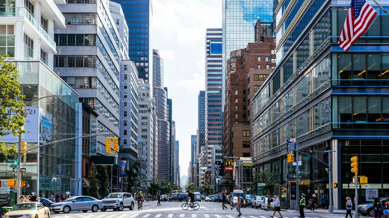 People walking through the streets of New York City