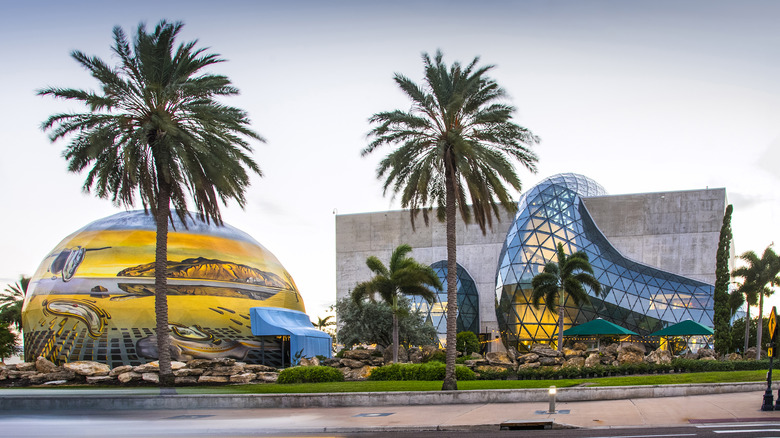 The sunset shines on the Salvador Dali Museum in St. Petersburg, Florida.