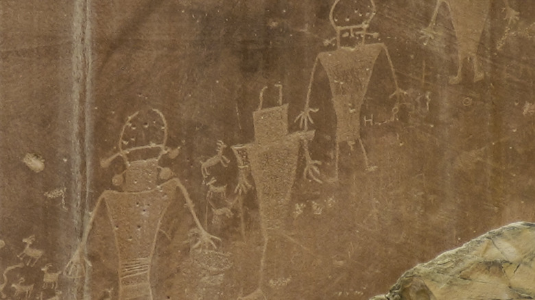 Angular human figure rock art at Capitol Reef National Park