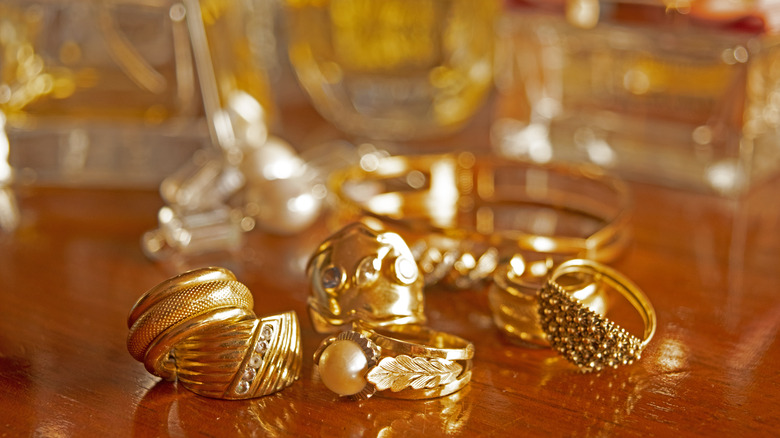 Gold jewelry with traditional design