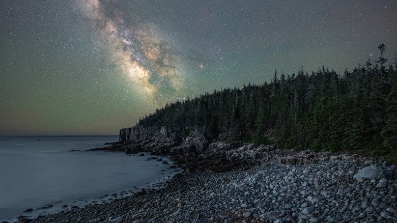 Acadia National Park's Boulder Beach at night