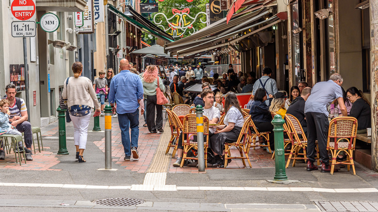 Busy cafes in Melbourne