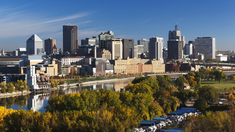 Minneapolis skyline in the fall